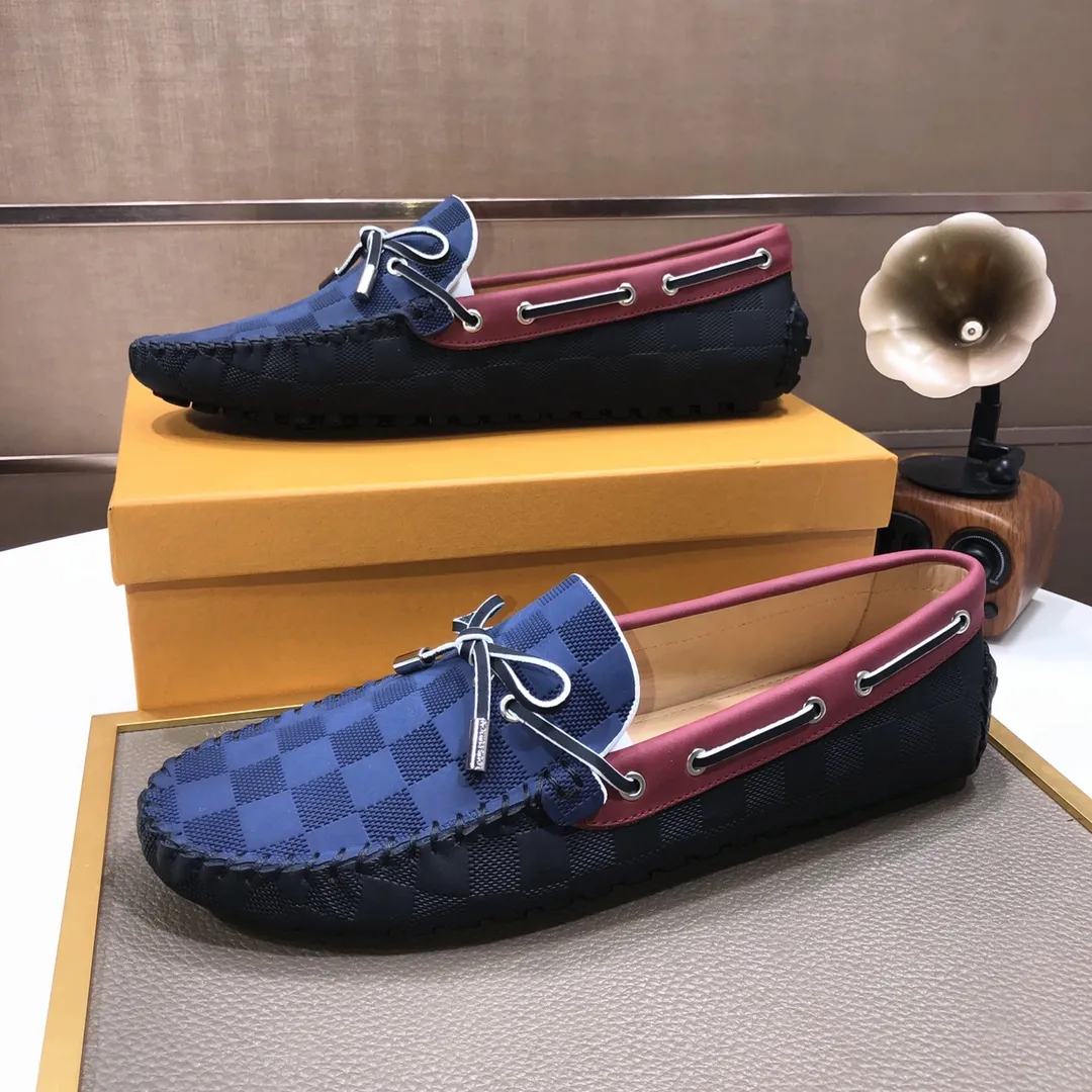 Men's men's shoes 💰420💰 [LV Doudou shoes] (water-dyed cowhide lining) new model is on the market, available on the official website. The new Doudou shoes are processed into single-color materials, and the uppers are made of imported cowhide material. The body of the shoe is fully hemmed with mark thread, and is lined with imported original cowhide leather. The elegant shoe shape is super suitable for all-matching, and the size is 38-44.